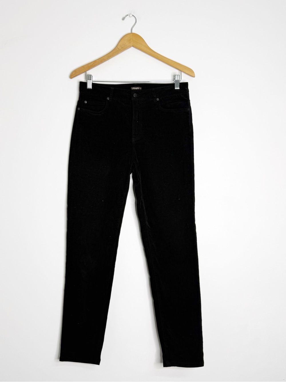 J. McLaughlin Black Velvet Slim Pants Size 6 Stretch Five Pocket